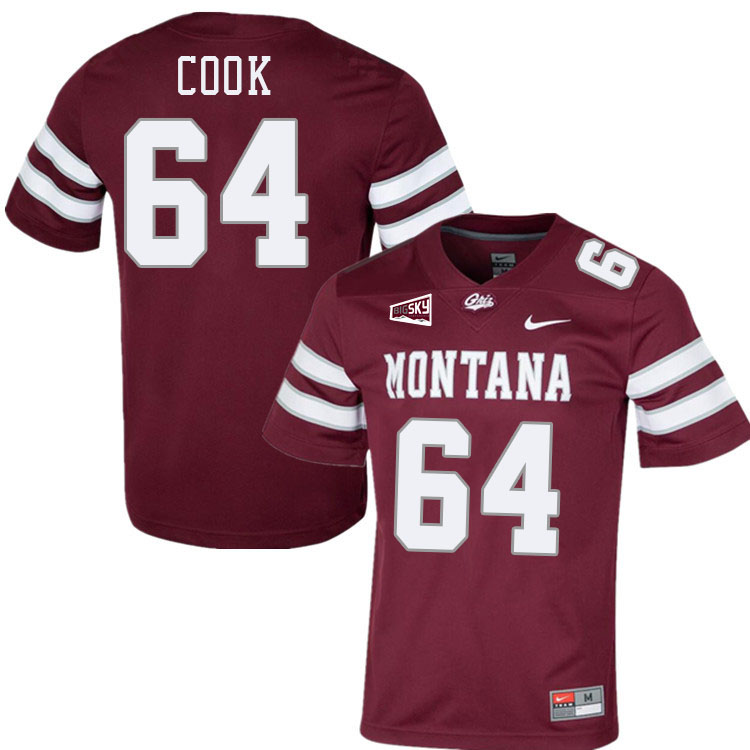 Dylan Cook Montana Grizzlies Jersey,University Of Montana Grizzlies #64 Dylan Cook Jersey-Maroon